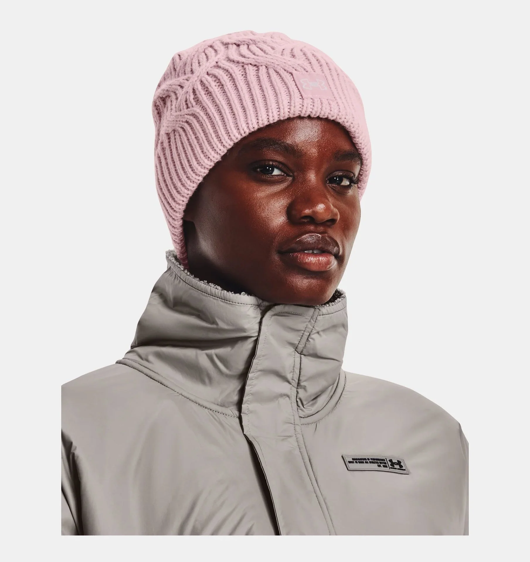 Under Armour Ladies Halftime Cable Knit Golf Beanie 1373099 - Image 3