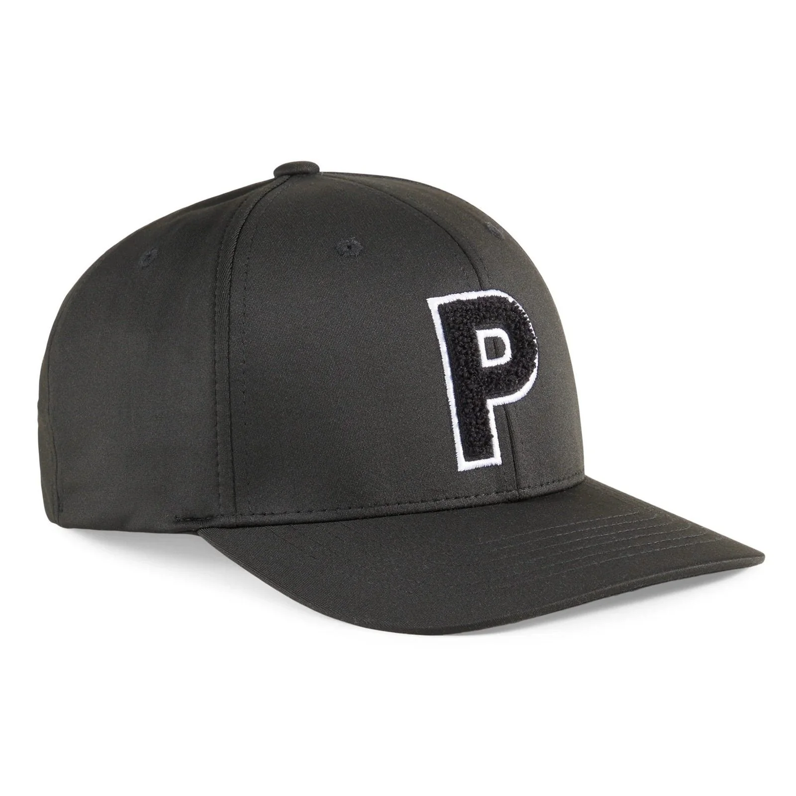 Puma Chenille P Snapback Golf Cap 025456 - Puma Black