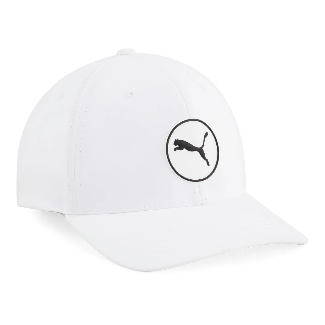 Puma Circle Cat Tech Snapback Golf Cap 025345 - White Glow