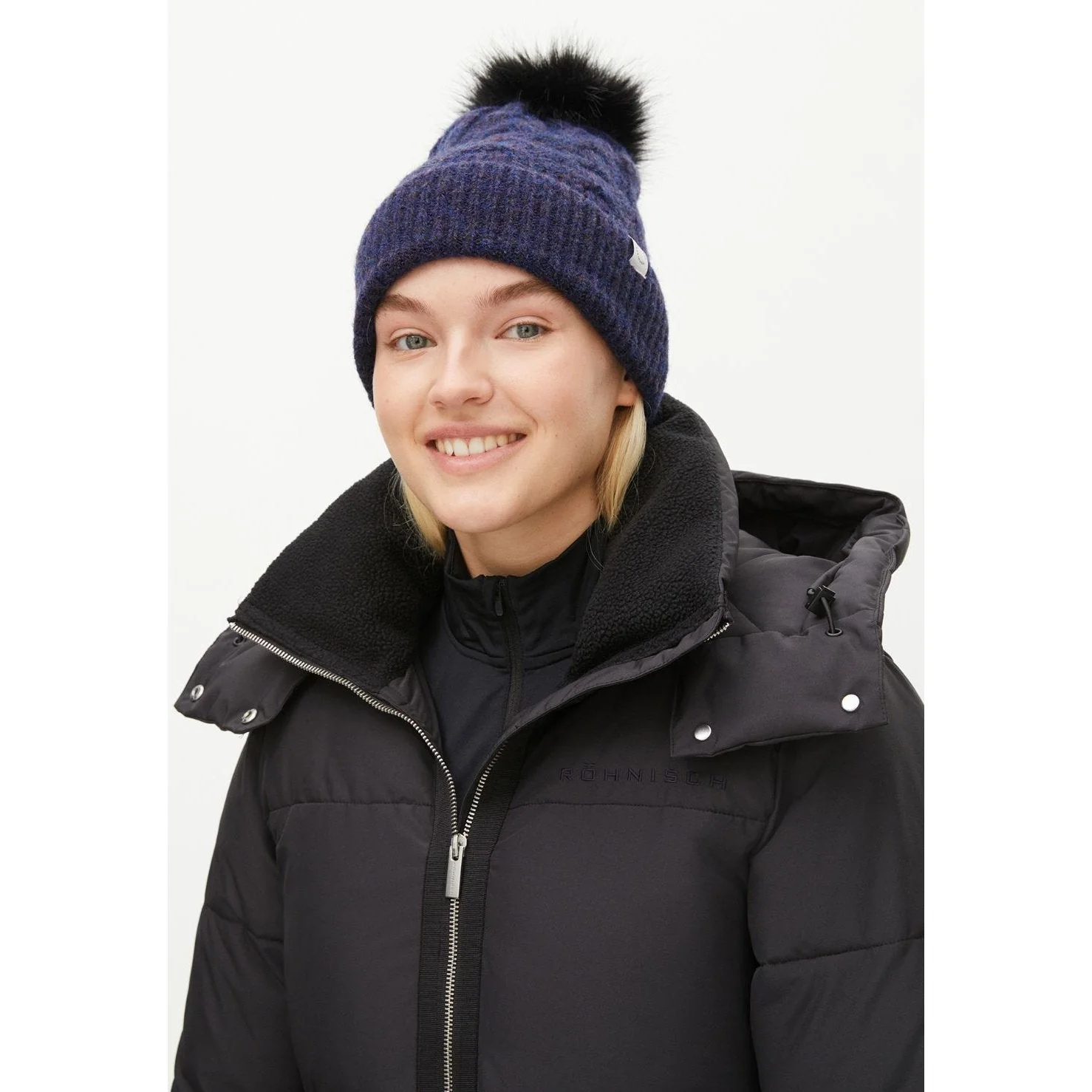 Rohnisch Ladies Pom Braid Golf Beanie 110804 - Image 2